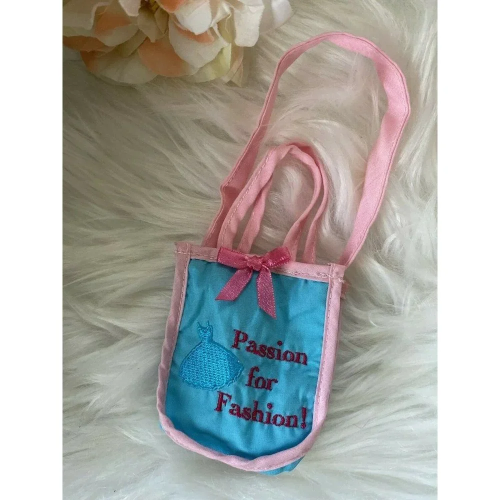 American Girl Battat OG Blue Pink Shopping Hand‎ Bag for Dolls 16